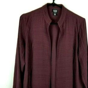 Eileen Fisher PM  Open Front Silk Jacket/blazer  Brown PM